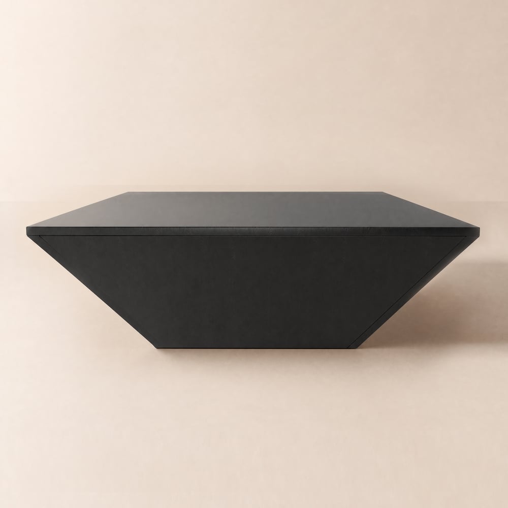 Table basse carrée moderne en bois noir avec tiroir image de fenêtre
