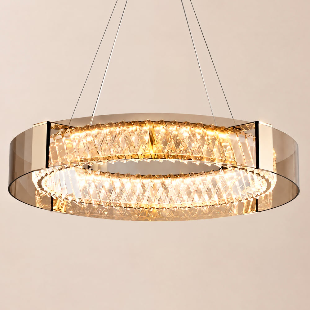 Orlova 24" Crystal Dimmable Ceiling Lights 3 Modes LED Crystal Chandelier window image