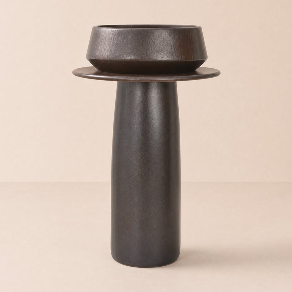 Lavabo de Salle de Bain sur Pied Vintage Rétro en Argile Kaolin image de fenêtre