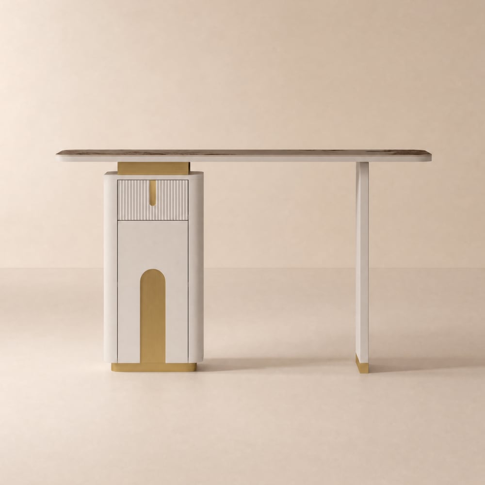 Artis 48" Modern Sintered Stone Console Table with Storage Entryway Table window image