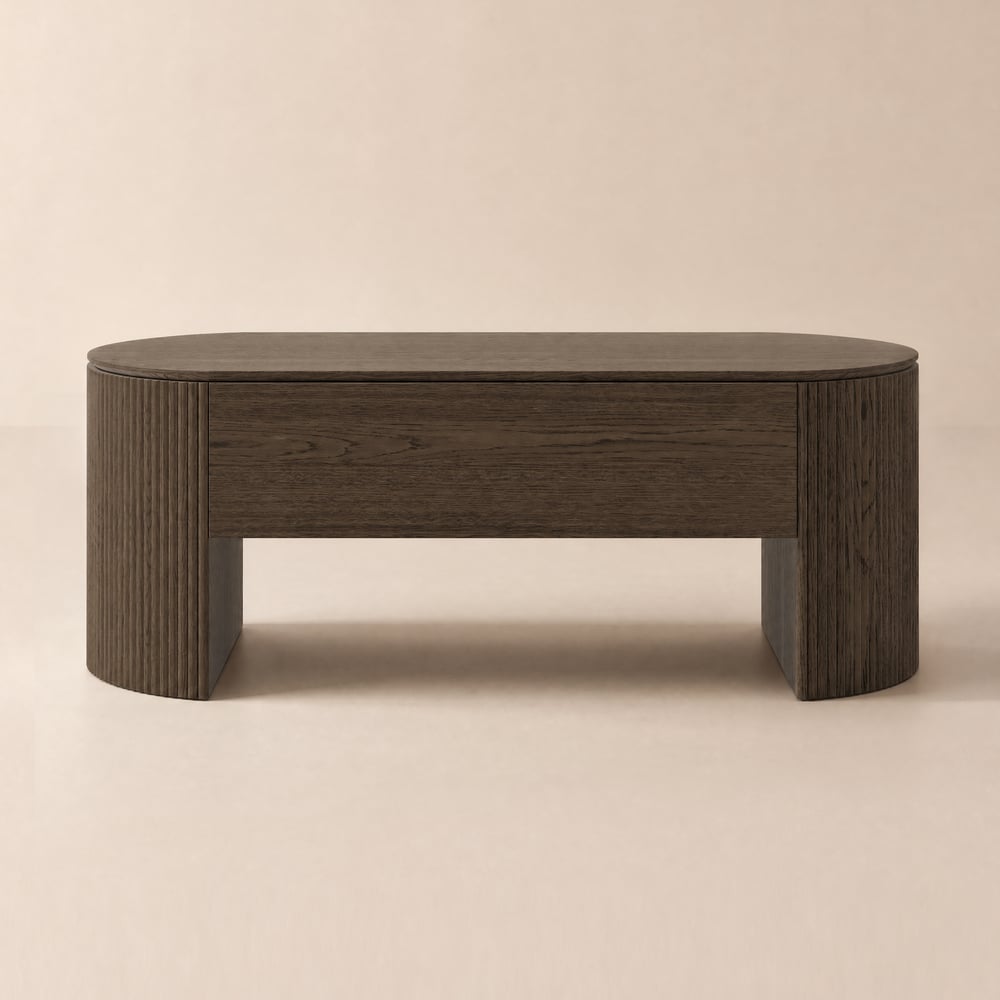 Modern 47" Oval Lift Top Mid-Century Coffee Table window image
