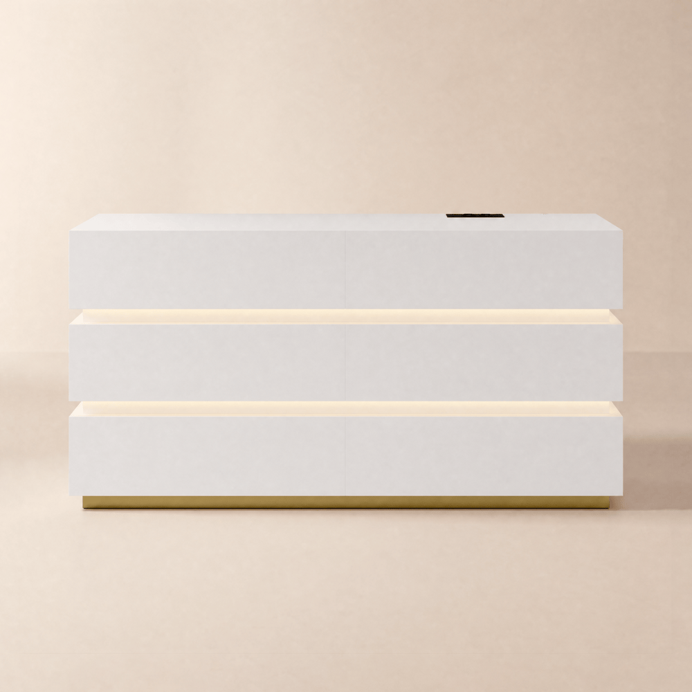 Lumio 1500 mm LED 6-Drawer Dresser with Charging Station window image