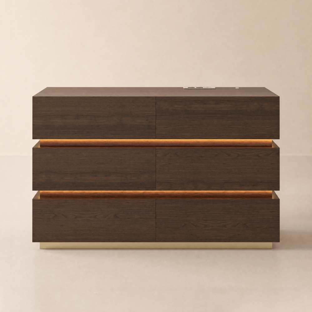 Lumio 47" LED 6-Drawer Dresser with Charging Station window image