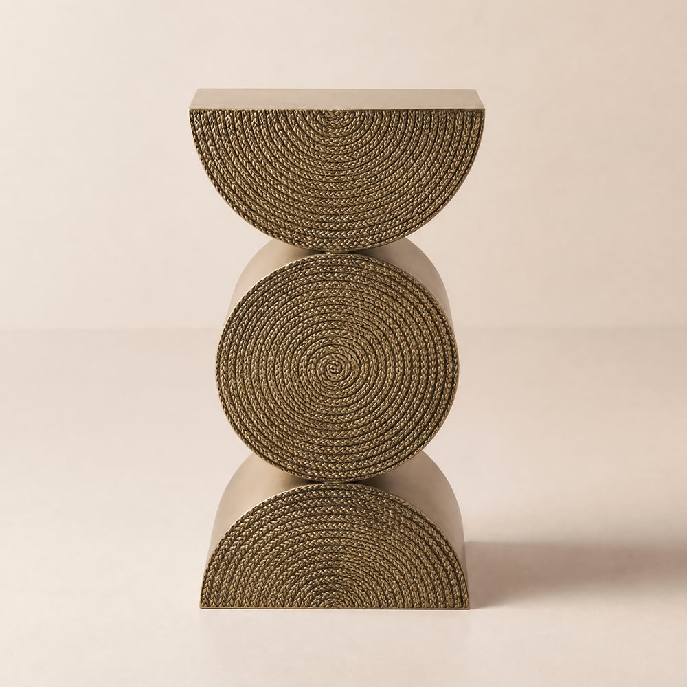 350mm Metal Art Decor Gold Side Table window image