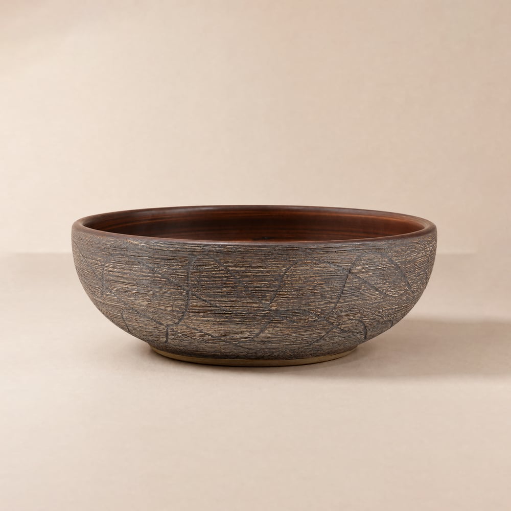400mm Ceramic Round Bathroom Countertop Basin Retro Washbasin window image