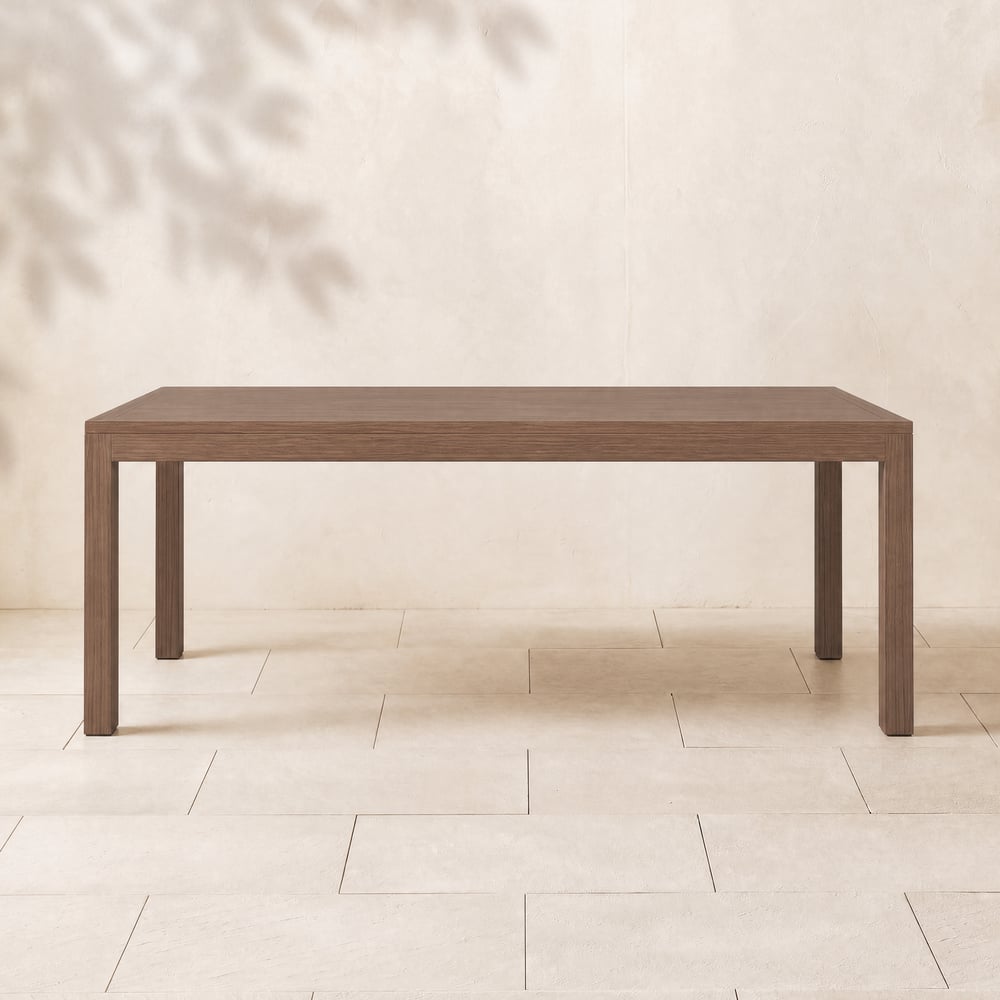 Wevara Walnut-Finished Aluminium Slatted Outdoor Dining Table window image