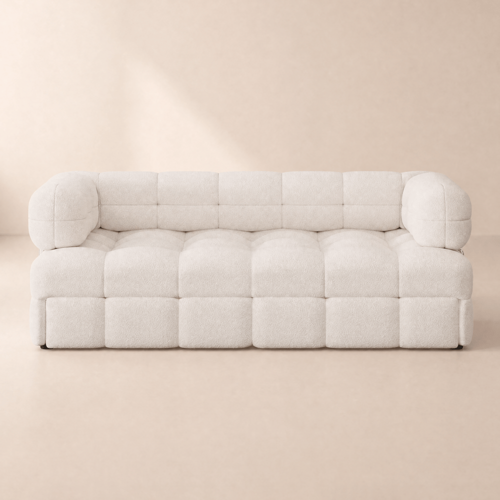 190 cm 3-Seater Boucle Convertible Sleeper Sofa window image