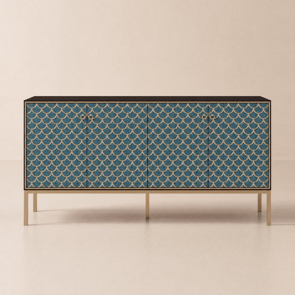 Modern 72" Wood Sideboard with 4 Doors & Adjustable Shelves window image