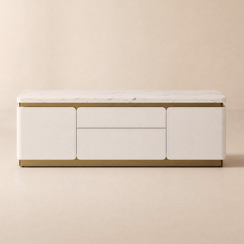 48" Ivory Saddle Leather Lift-Top Coffee Table with 2 Drawers window image
