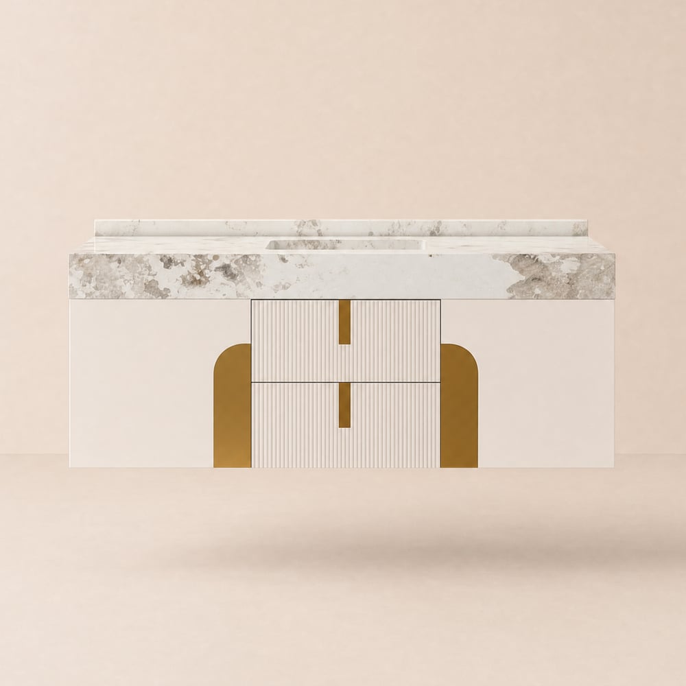 Artis 1524 mm Floating Double Sink Bathroom Vanity Sintered Stone Top window image