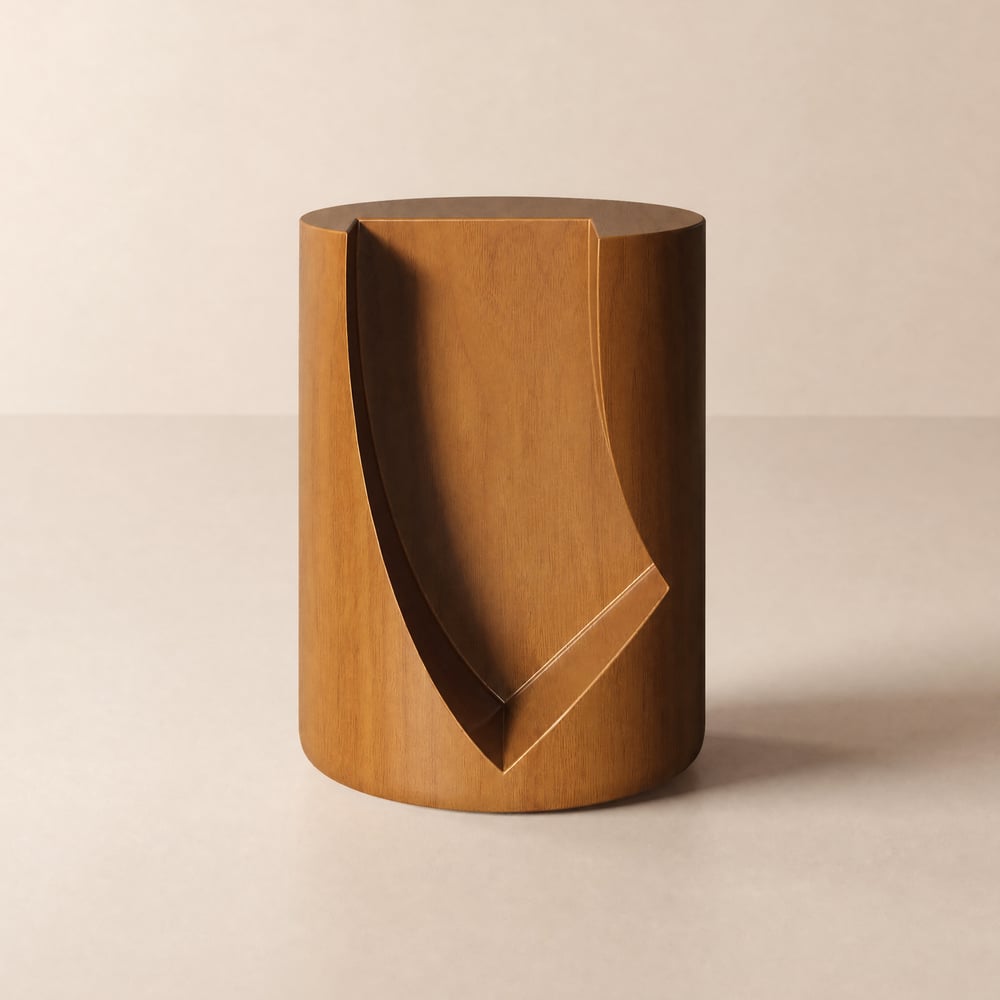 Modern Walnut Side Table with Open Storage window image