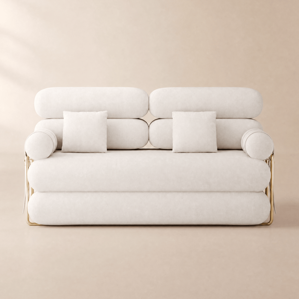Canapé futon convertible 4-en-1 170 cm 2 places en velours chenille image de fenêtre