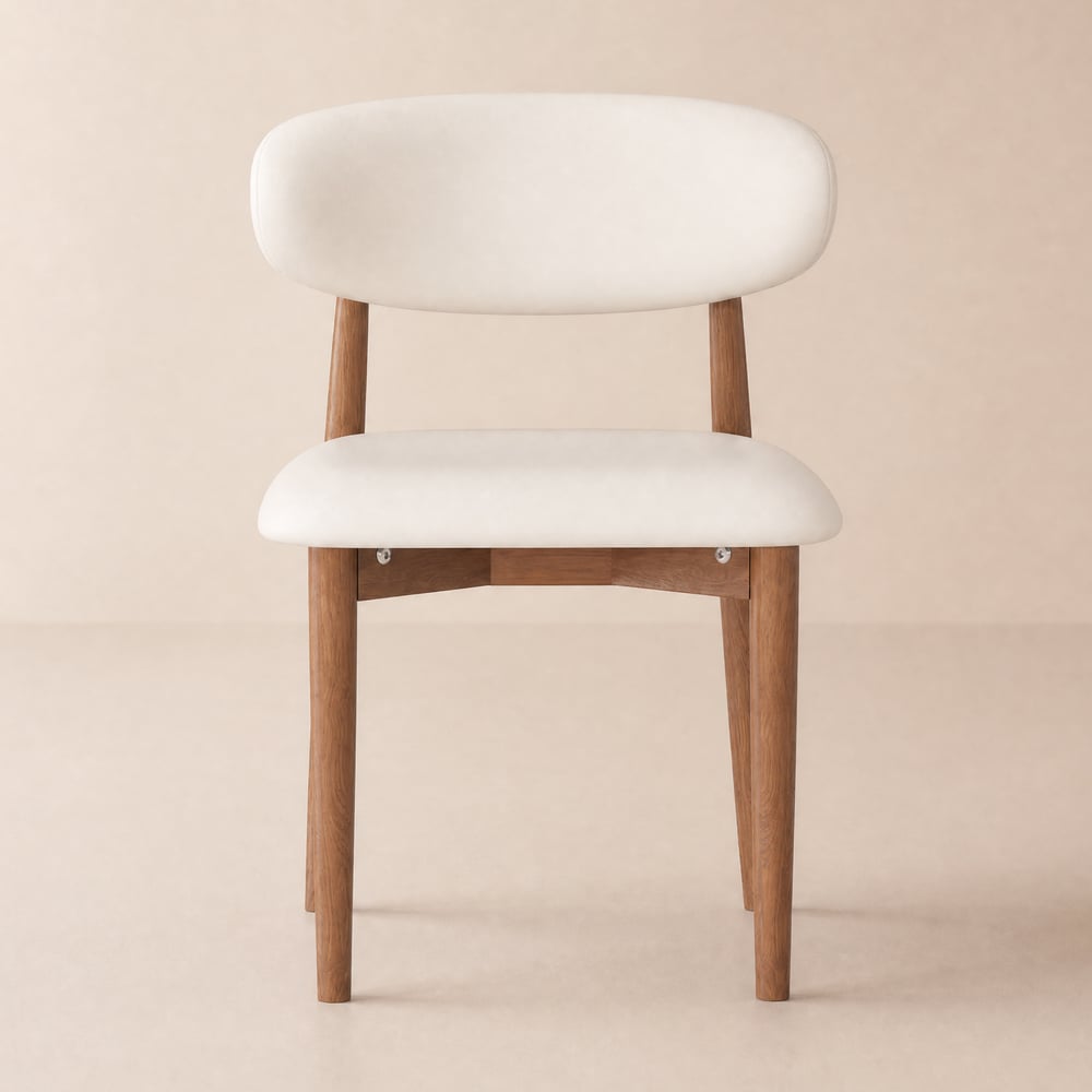 Modern PU Leather Dining Chair with Rubber Wood Legs window image
