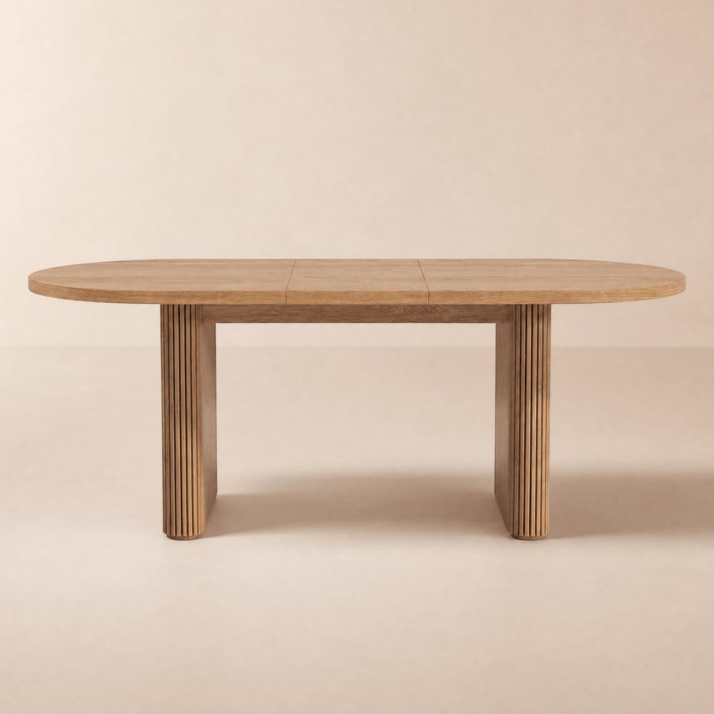 Mesa de comedor extensible Fluve ovalada 160 - 200 cm nogal Imagen de ventana