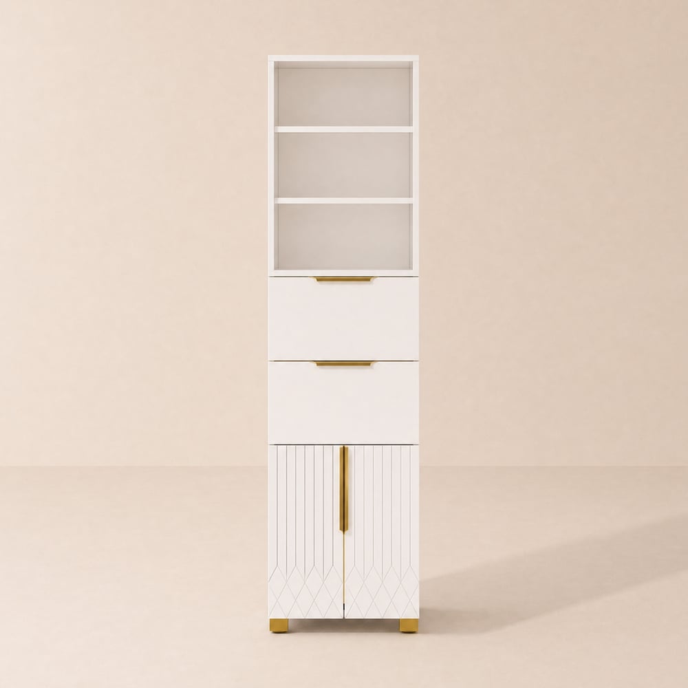 Aro 59" Freestanding Bathroom Storage Cabinet with Shelves, Drawers & Doors window image