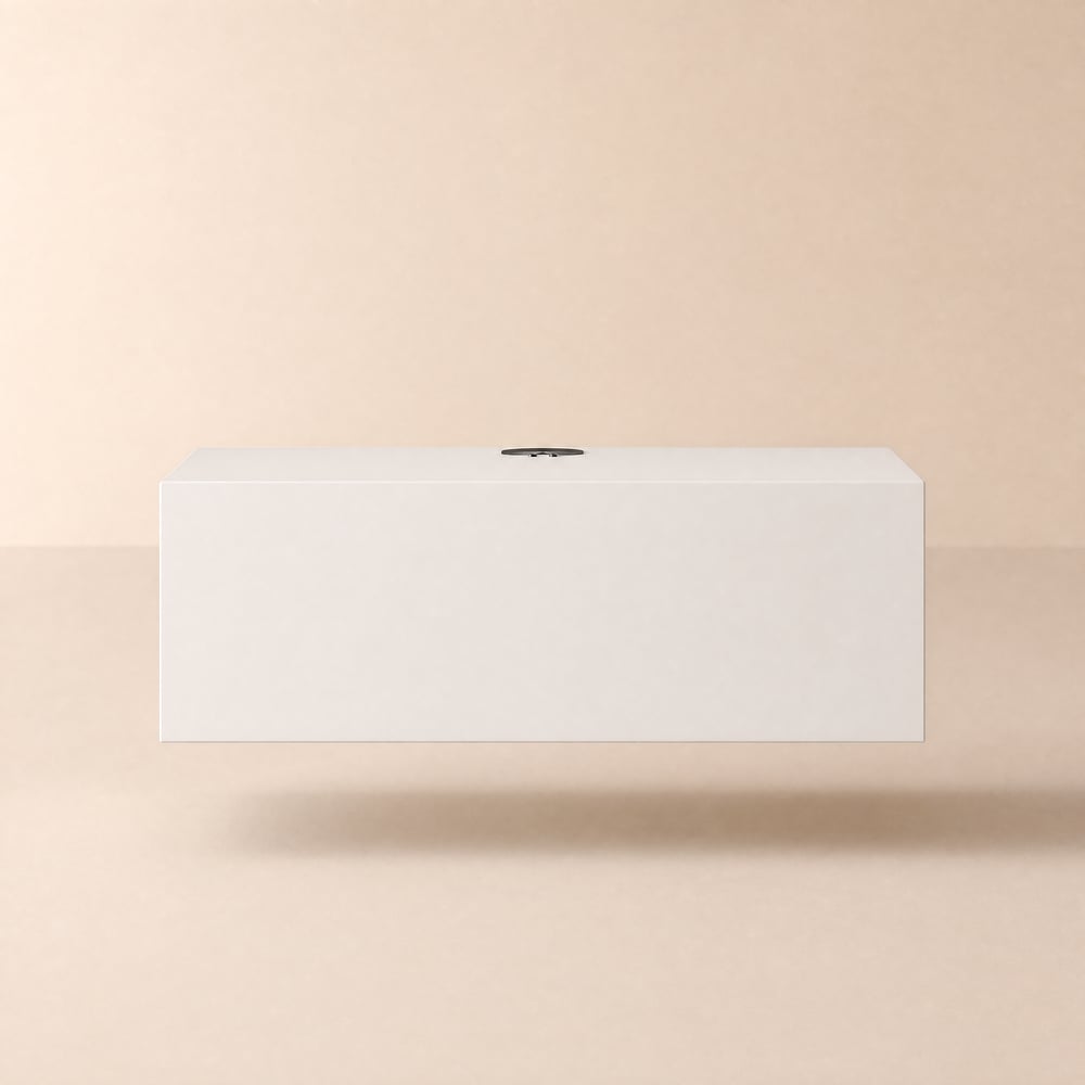 Lumio White 1-Drawer Floating LED Bedside Table with Charging Station window image