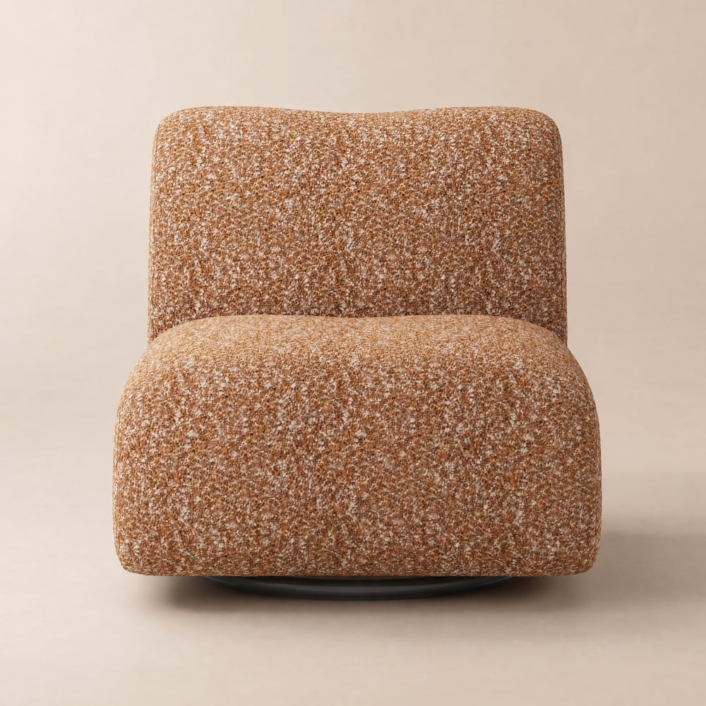 Modern 40 cm Performance Boucle Swivel Slipper Accent Chair window image