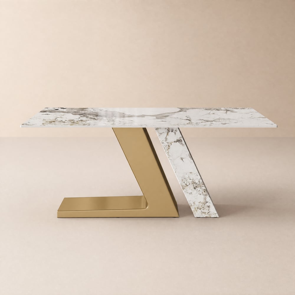 Silexa Modern 1803 mm Rectangular Glossy Sintered Stone Dining Table, Seats 6 window image