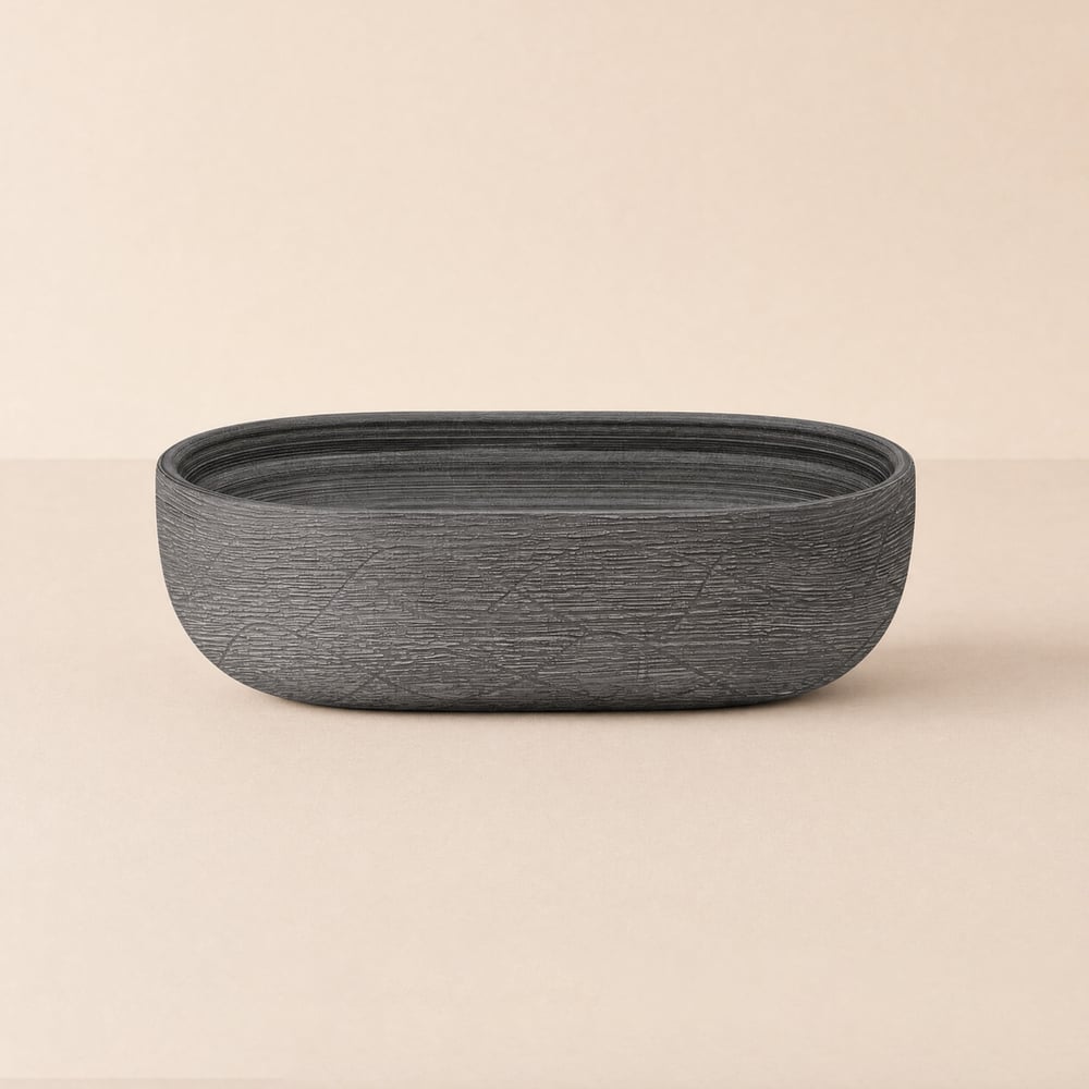 48 cm Oval Ceramic Bathroom Sink – Matte Glazed Vessel Sink window image