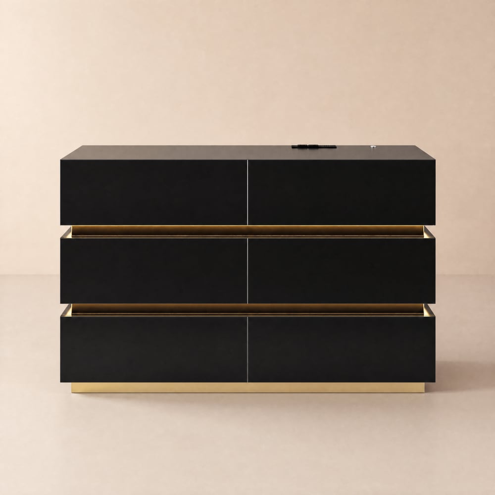 Lumio 1200 mm LED 6-Drawer Dresser with Charging Station window image
