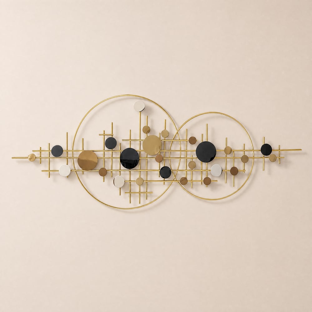3D Modern Big Gold Wall Decor For Living Room Unique Decorative Metal Home Hanging Art window image