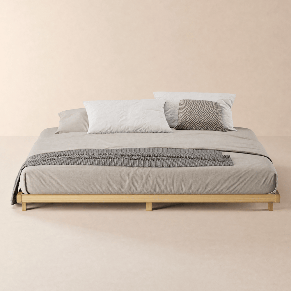 Cama de chão natural de 180 cm* 200 cm de estilo japonês Imagem da janela
