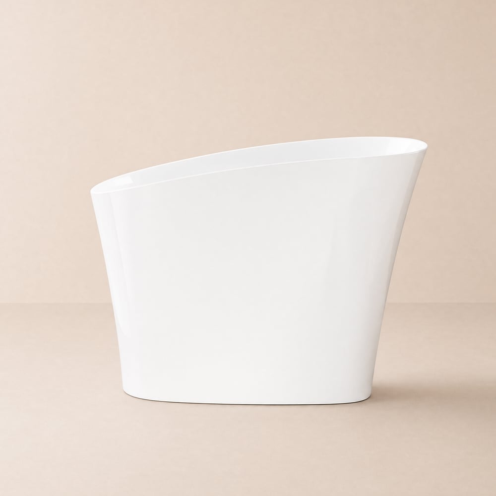 120 cm banheira independente de resina mineral branca com assento ergonómico integrado Imagem da janela