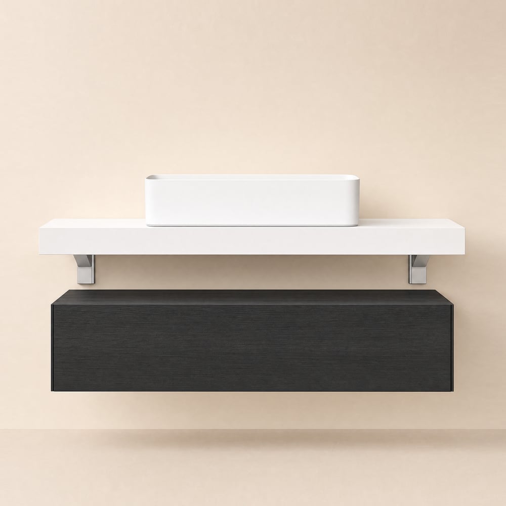 Modena 100 cm Floating Single Bathroom Vanity with Sink, Sintered Stone Top window image