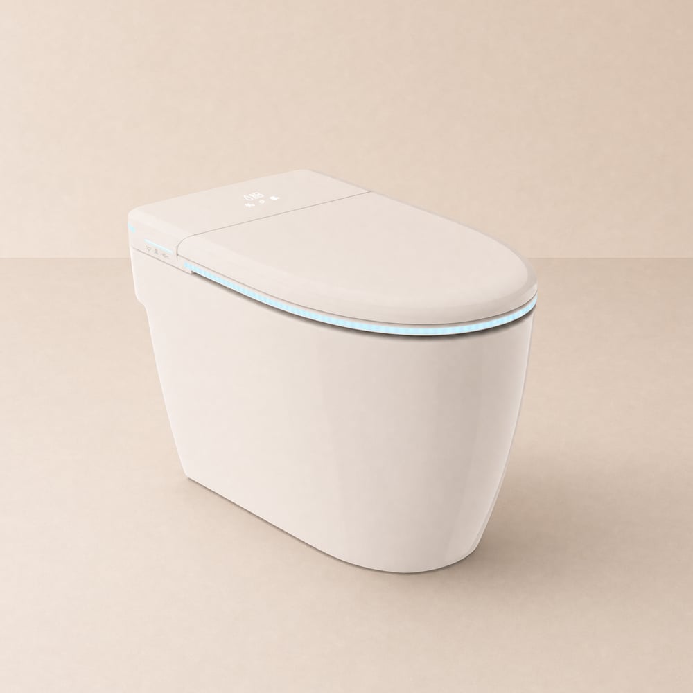 Modern One-Piece Smart Bidet Toilet with Built-In Tank window image