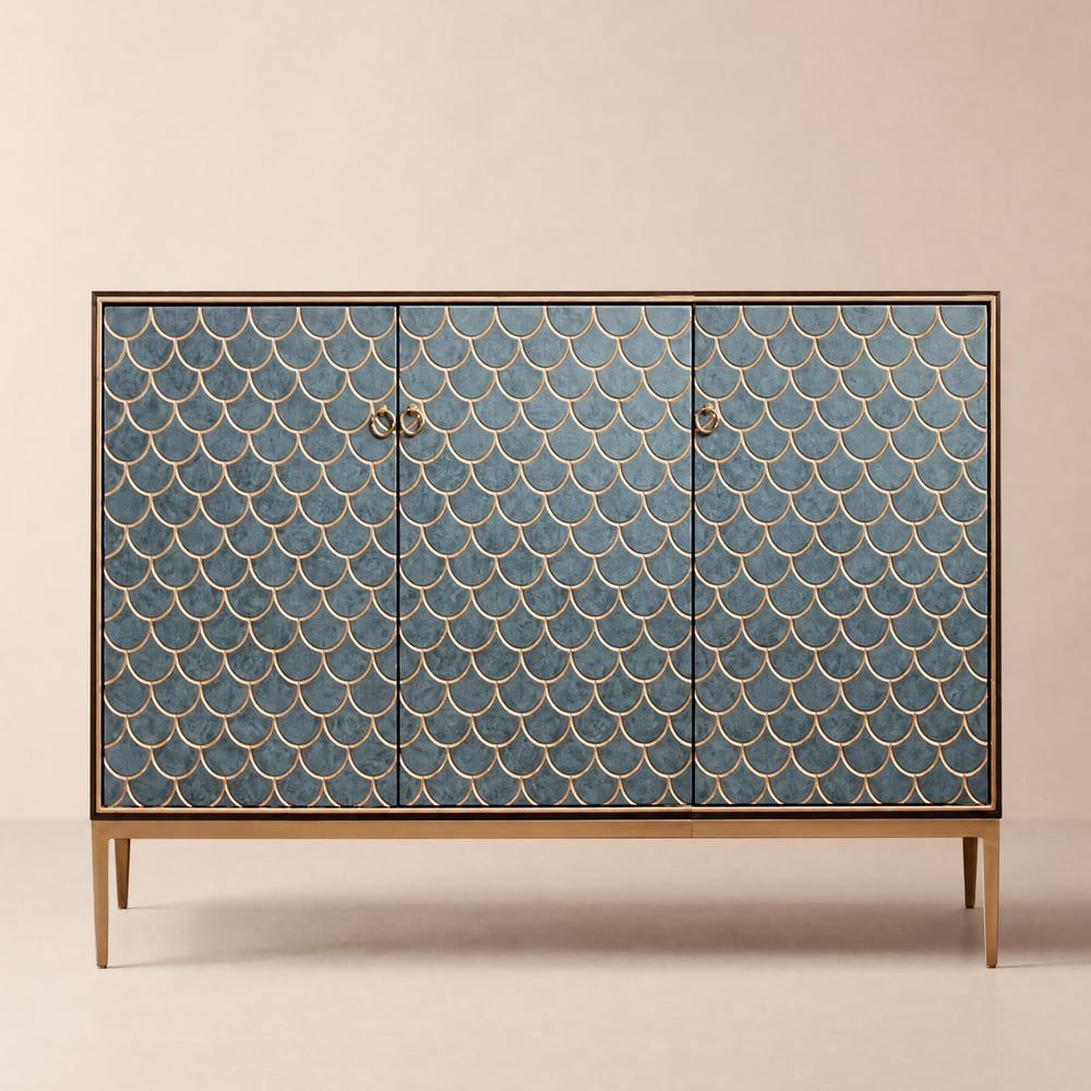 120 cm Wooden Sideboard with 4 Doors and Adjustable Shelves window image