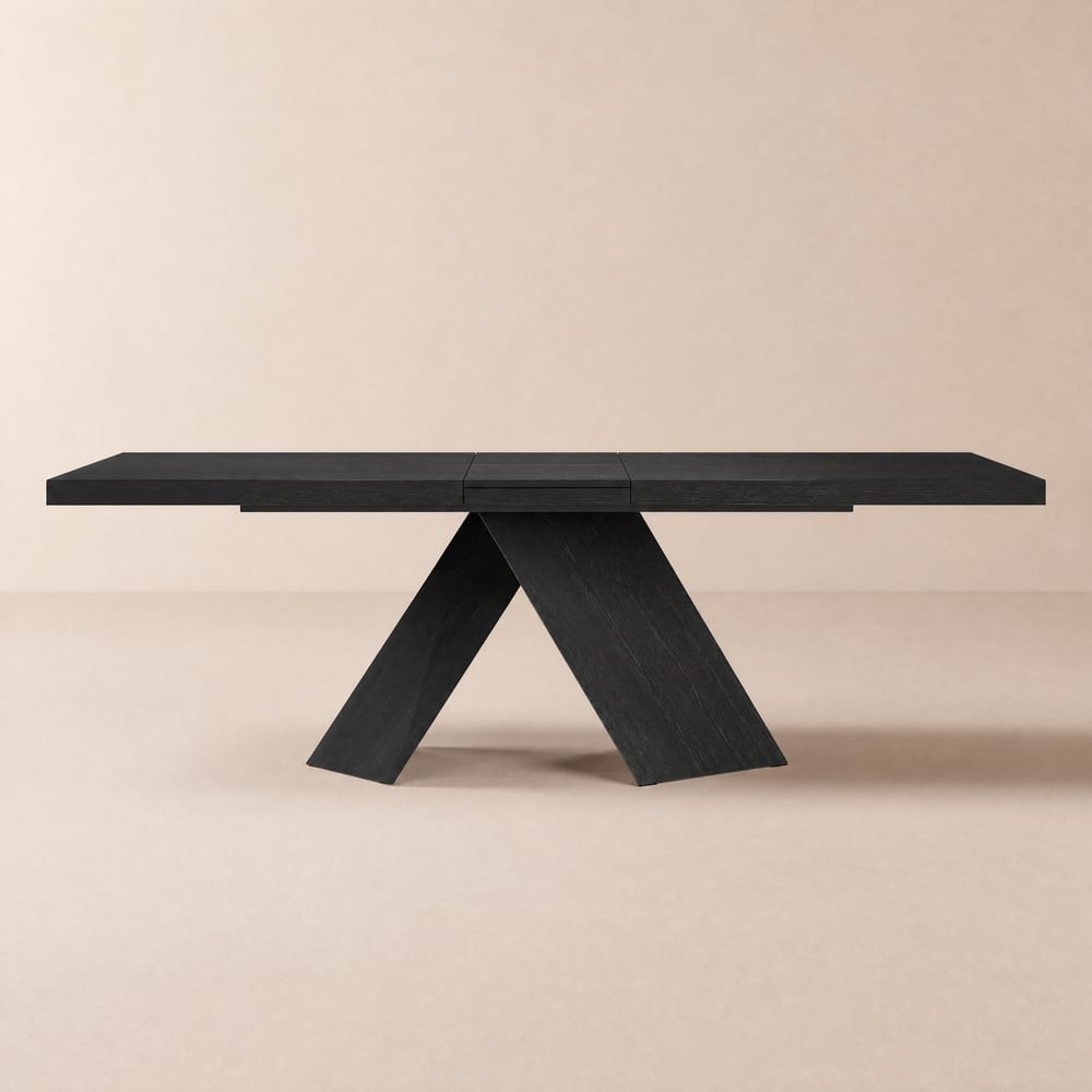 Farmhouse 200 - 240 cm Extendable Rectangular Black Dining Table, Seats 6–8 window image