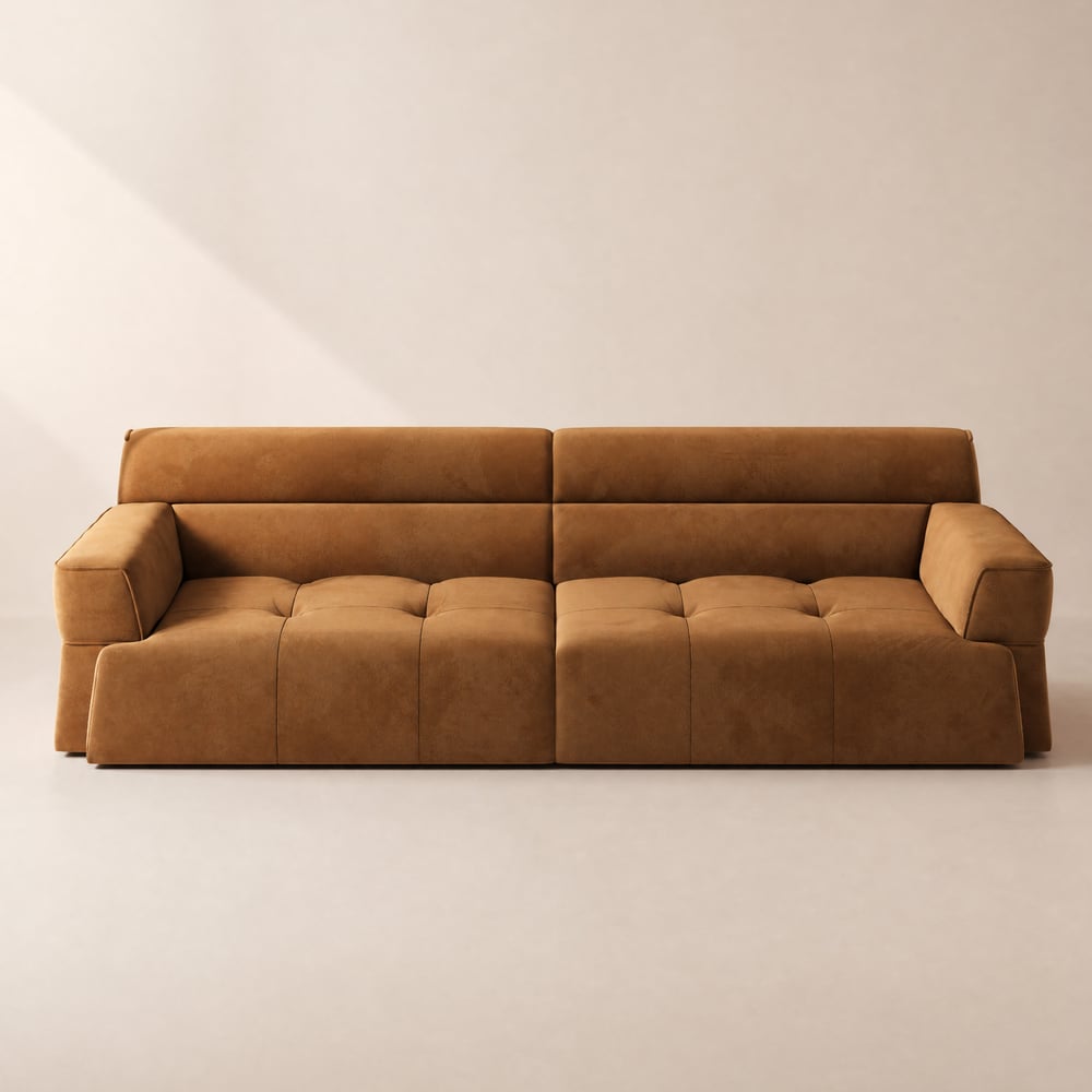 Divano letto convertibile elettrico in velluto performance da 307 cm a 2 posti Immagine della finestra