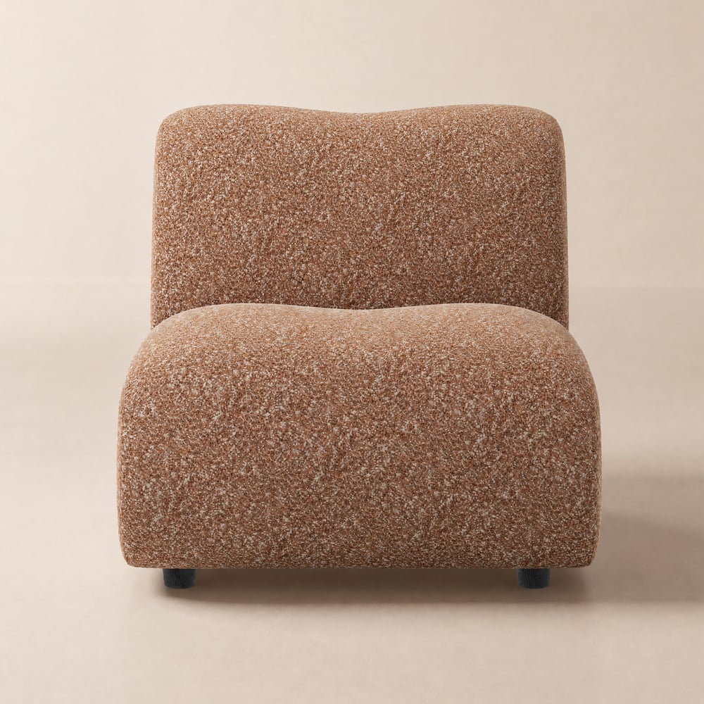 17" Performance Boucle Upholstered Curved Slipper Accent Chair window image