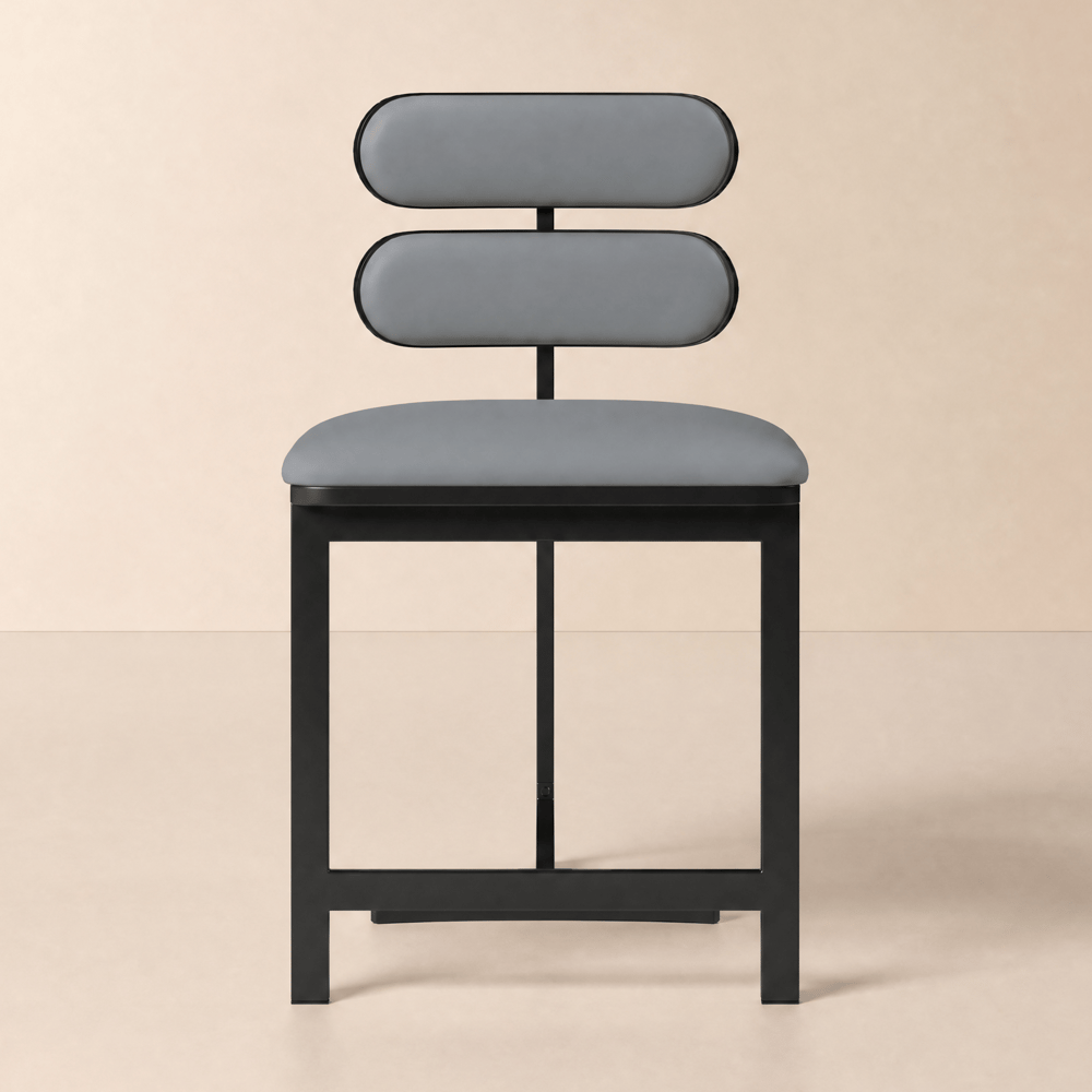 Modern Warm White Faux Leather Upholstered Dining Chair, 2 Pieces window image