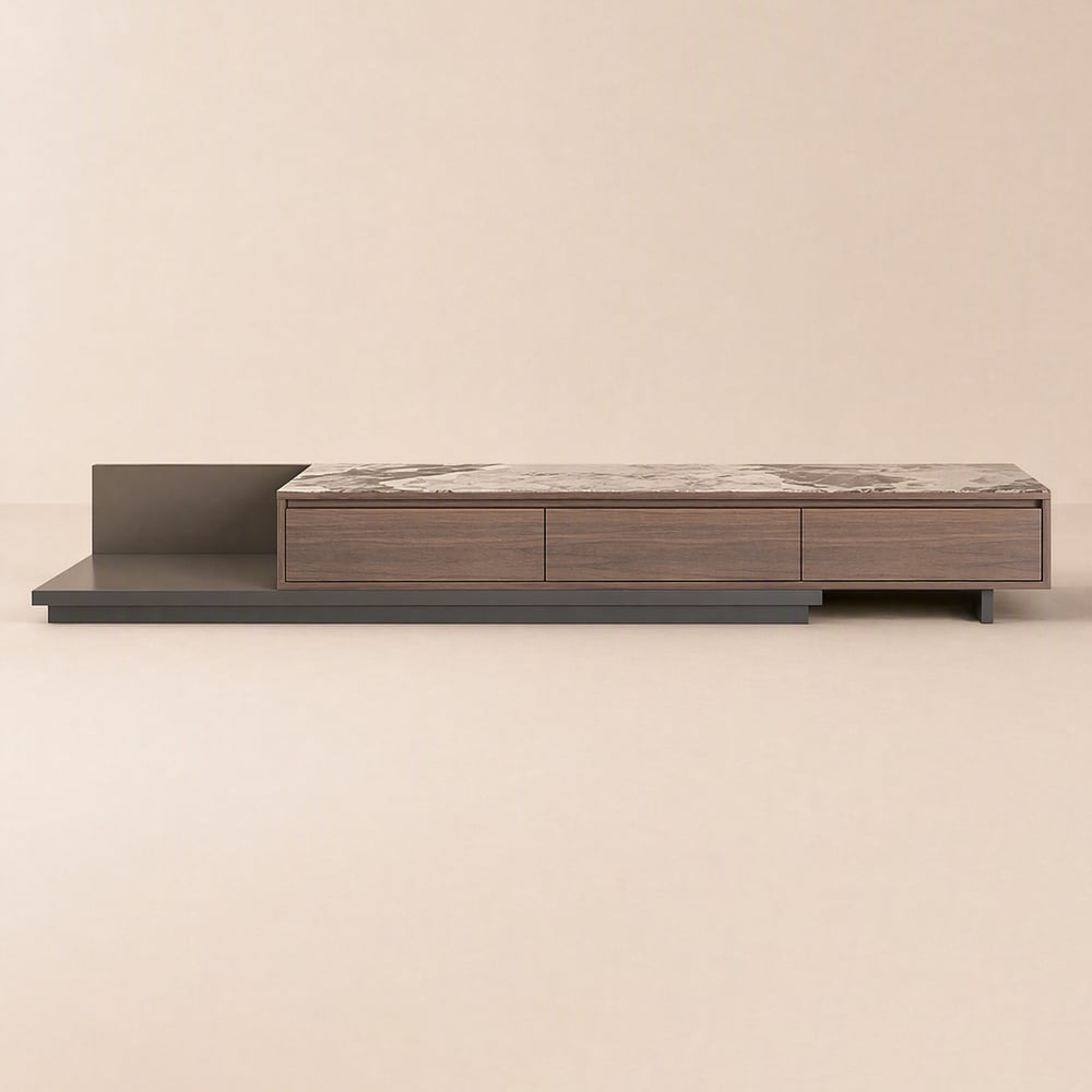 Fero Sintered Stone Extendable TV Stand with 3 Drawers(200 - 360 cm) window image