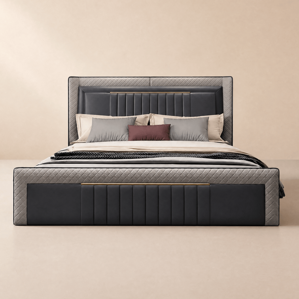 Modern Cal King Wingback Bed window image