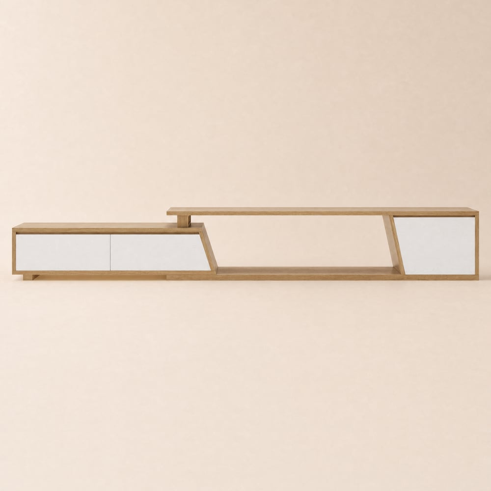 Extendable TV Cabinet Fero with 3 Drawers, 1800 mm - 2800 mm window image