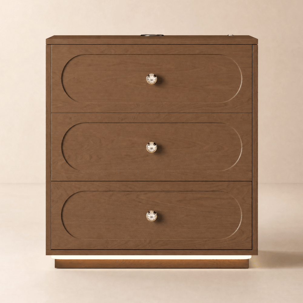 Krila Floating 3-Drawer LED Smart Bedside Table with Light window image