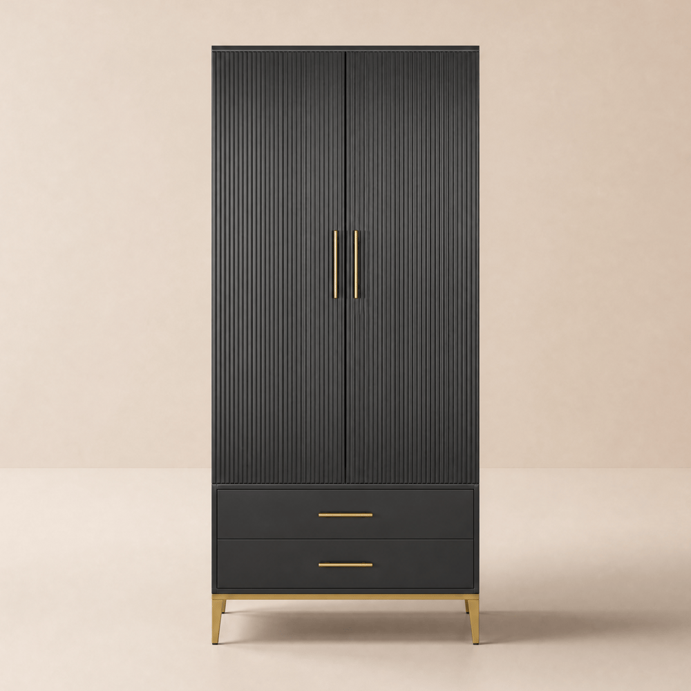 Armoire de Bar Noir avec Porte Moderne avec Etagère et Tiroirs image de fenêtre