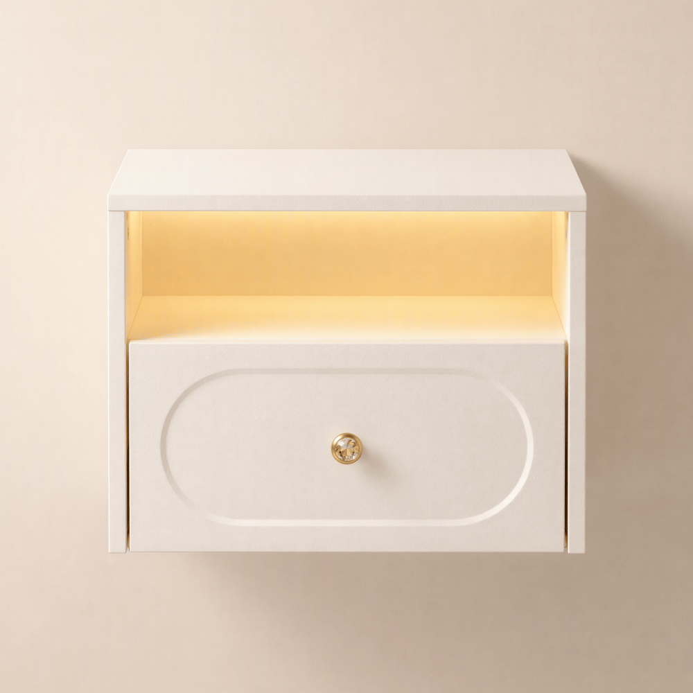 Krila Floating Smart LED Nightstand with Charging Station and Storage window image