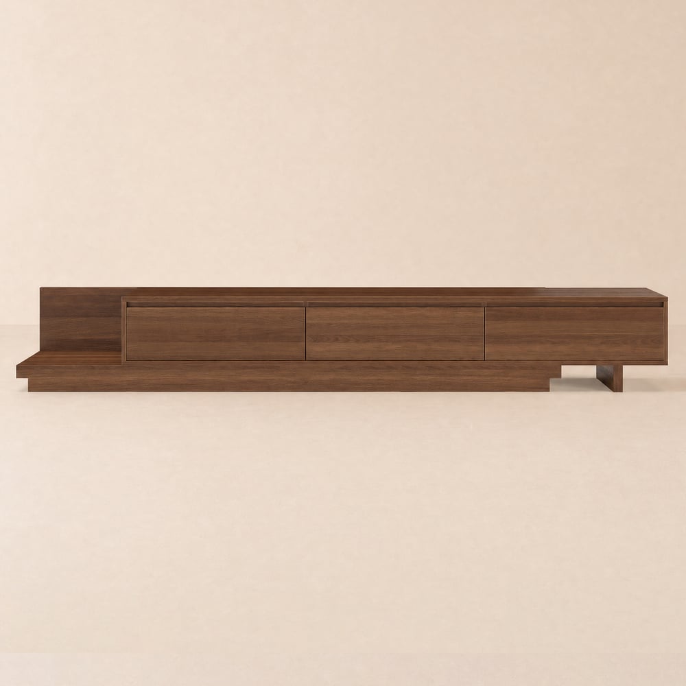 Fero Walnut Extendable TV Stand with 3 Drawers(200 - 360 cm) window image
