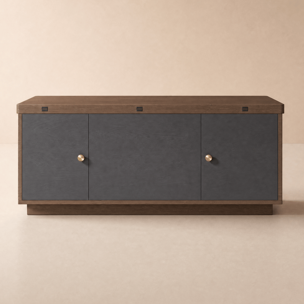 Modern Walnut Multi-functional Rectangle Lift-top Coffee Table Extendable with Storage window image