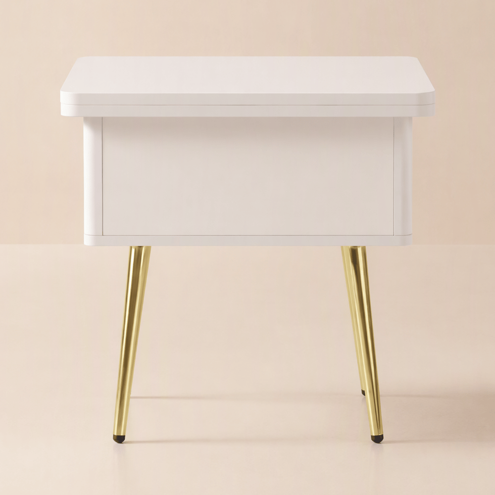 Table basse blanche extensible multifonctionnelle moderne avec rangement image de fenêtre