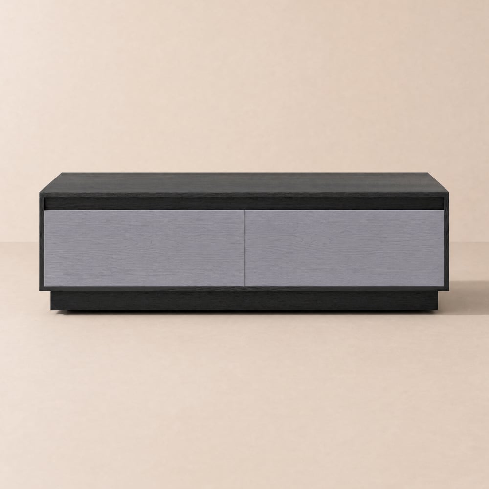 Fero Mid Century 1200 mm Gray Rectangular Coffee Table with 4 Drawers window image