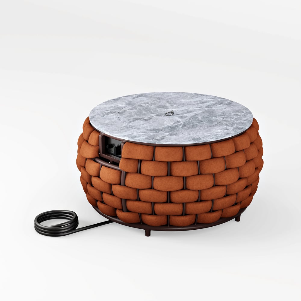 Cocaro Outdoor 27" Propane Smokeless Round Fire Pit Table in Orange window image