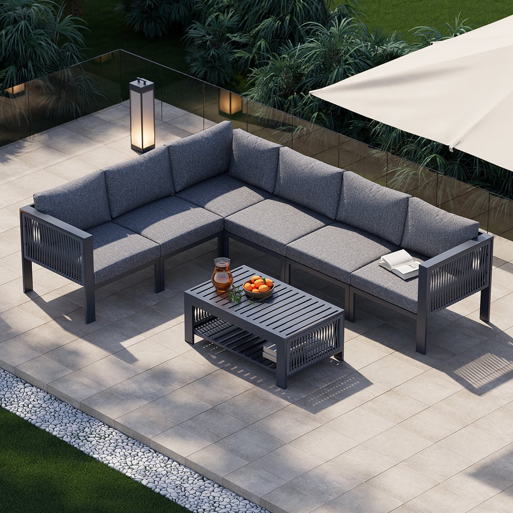 Fencura 600D Tough Canvas Waterproof Outdoor Patio Furniture Set Covers window image