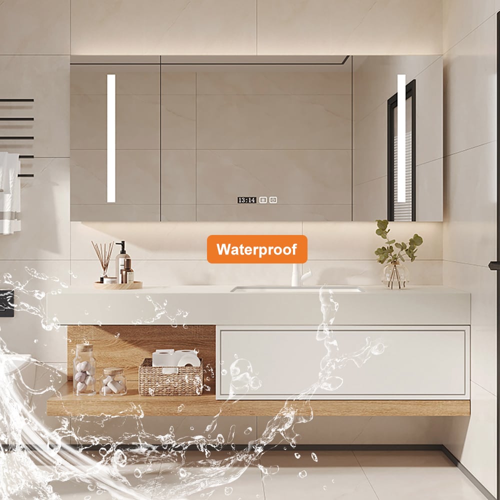150cm Floating Bathroom Vanity & LED Medicine Cabinet Set window image