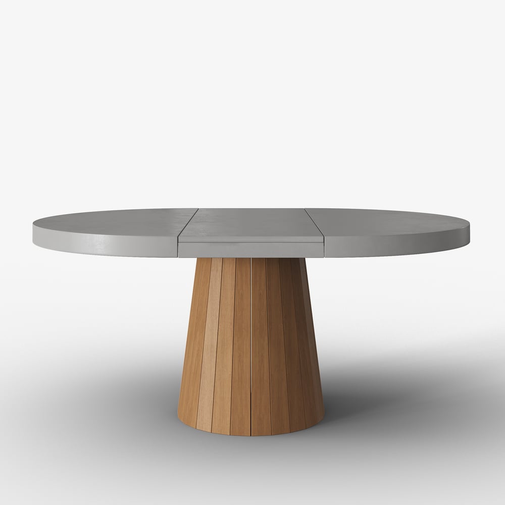 Ensemble de salle à manger extensible Japandi de 39 à 55 pouces, gris, avec 4 chaises image de fenêtre