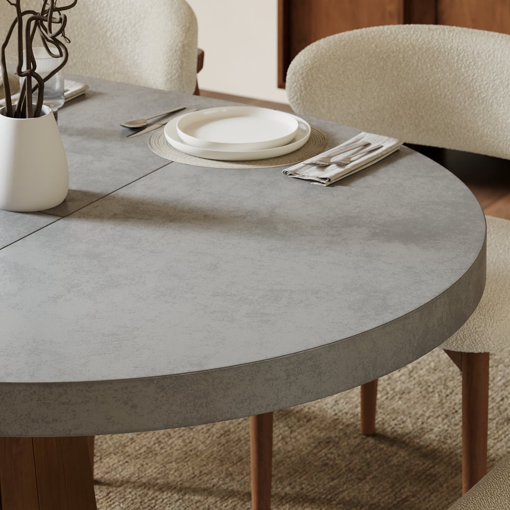 Dining Set 100-140cm Japandi Extendable Dining Table with 4 Chairs window image