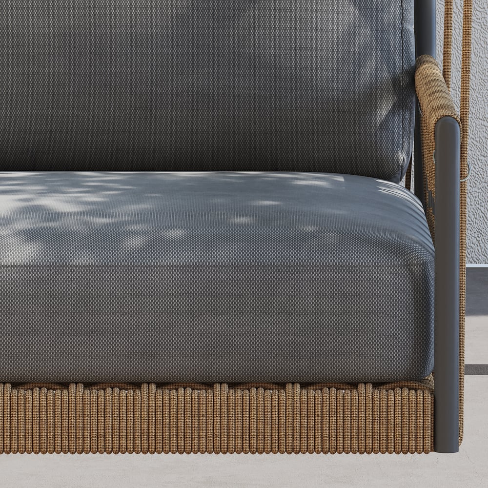 Ropipe Outdoor Aluminium & Rope Weave 1-Seater Swing Sofa in Dark Grey window image